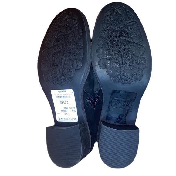 NWOB KorkEase Sonya Black Leather// Suede Ankle Moto Boots Size 6 - Picture 6 of 8